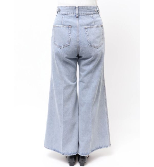 LAGUNAMOON「センタープレスワイドフレアデニムパンツ」|デニム|