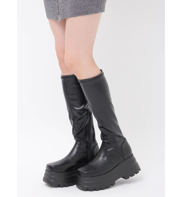 EVRIS「プラットフォームストレッチロングブーツ」|ロングブーツ|
