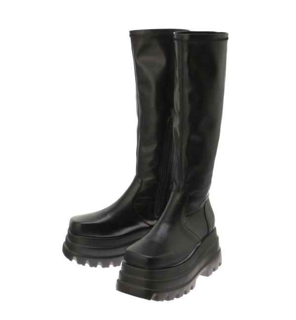 EVRIS「プラットフォームストレッチロングブーツ」|ロングブーツ|