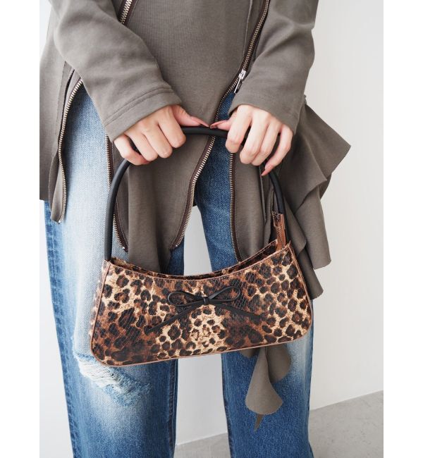 EVRIS「リボンモチーフバイカラーハンドBAG」|ハンドバッグ|