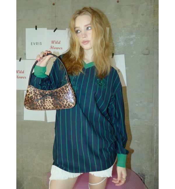 EVRIS「リボンモチーフバイカラーハンドBAG」|ハンドバッグ|