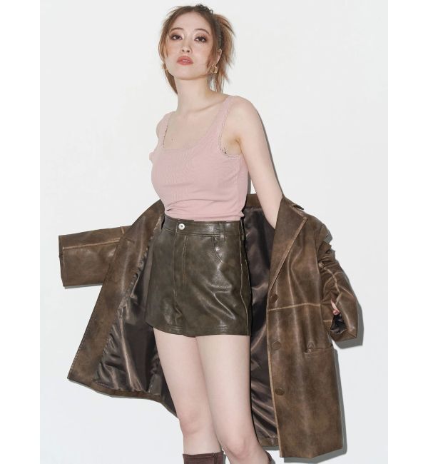 EVRIS「フェイクレザータイトショートパンツ」|その他|