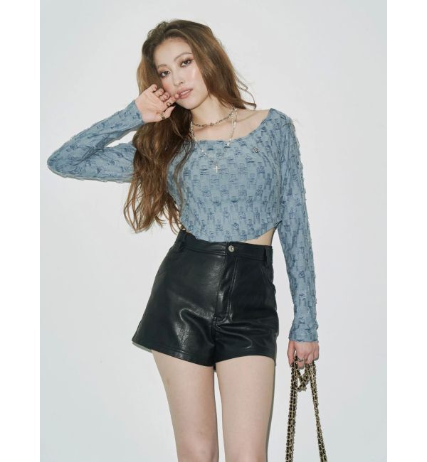 EVRIS「フェイクレザータイトショートパンツ」|その他|