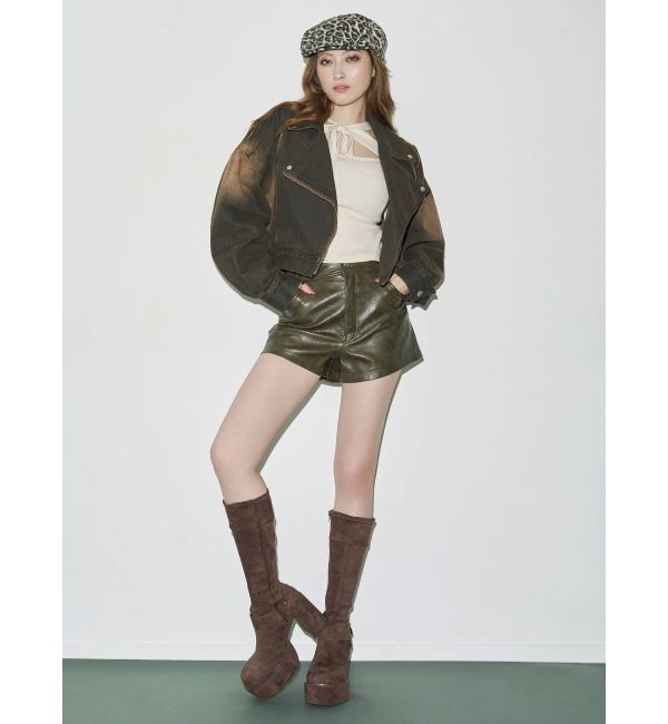 EVRIS「フェイクレザータイトショートパンツ」|その他|