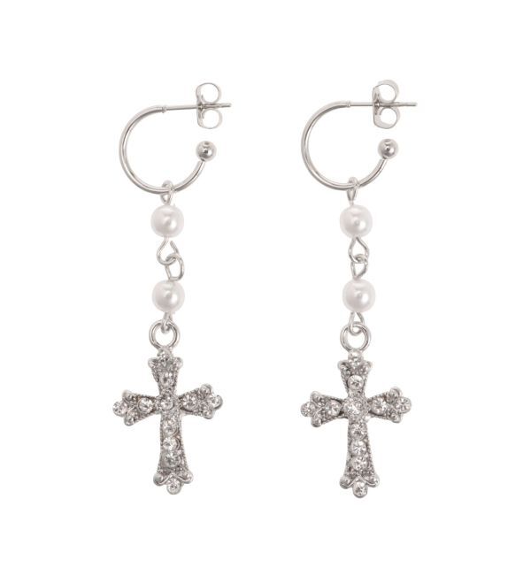 EVRIS「STONE CROSS MOTIF ピアス」|ピアス|