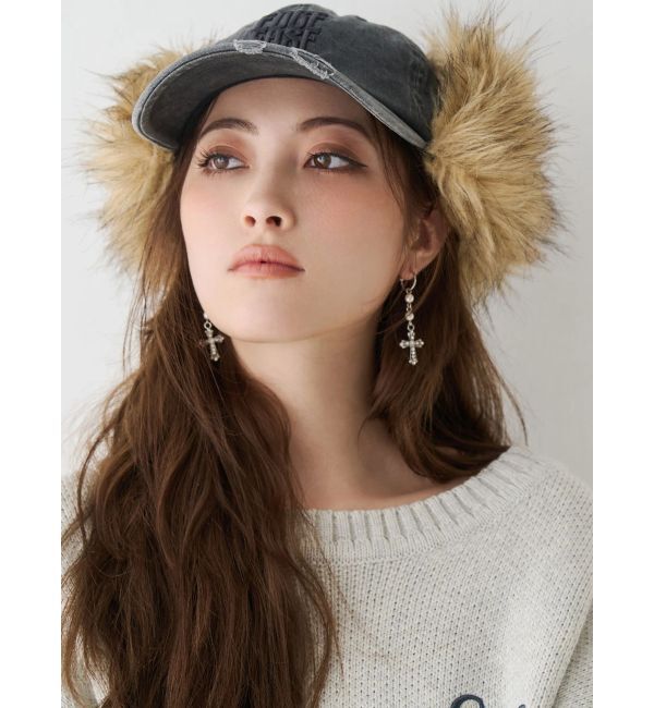 EVRIS「STONE CROSS MOTIF ピアス」|ピアス|