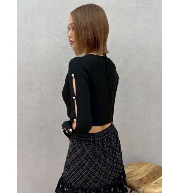 EVRIS「アームビジューニットトップス」|ニット・セーター|