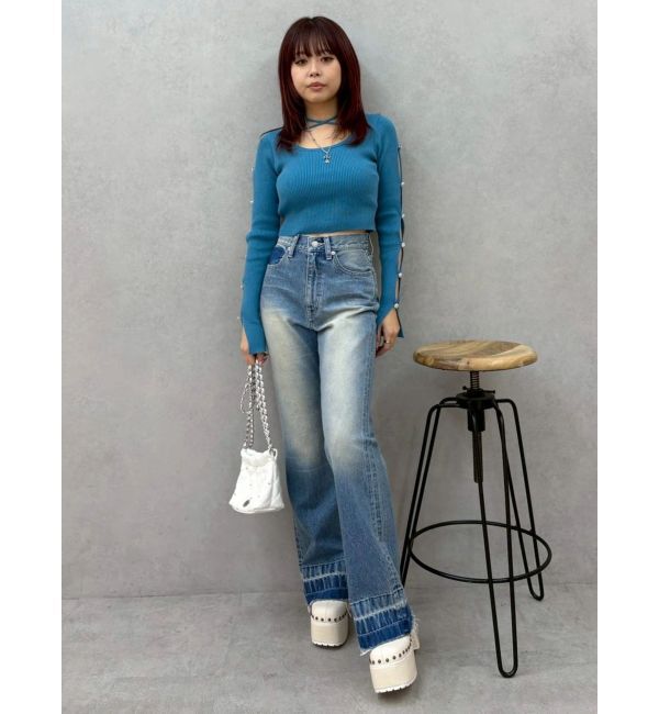 EVRIS「アームビジューニットトップス」|ニット・セーター|