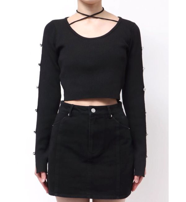 EVRIS「アームビジューニットトップス」|ニット・セーター|