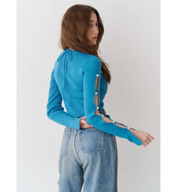 EVRIS「アームビジューニットトップス」|ニット・セーター|