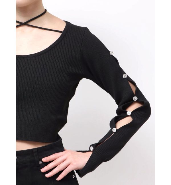 EVRIS「アームビジューニットトップス」|ニット・セーター|