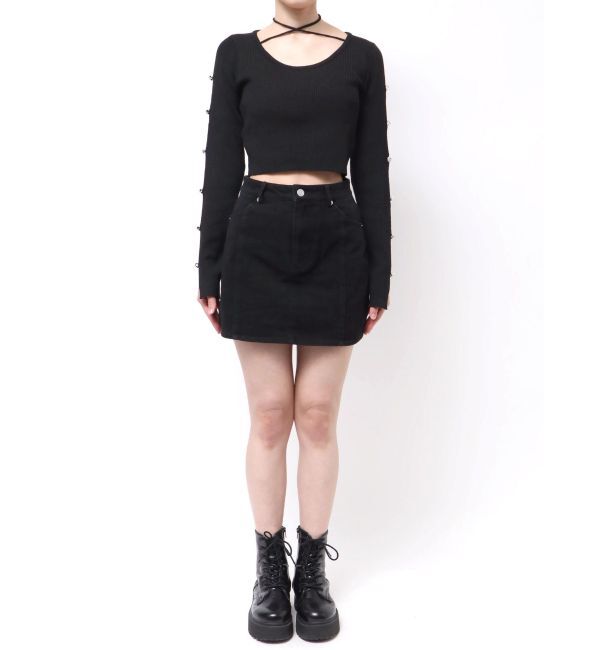 EVRIS「アームビジューニットトップス」|ニット・セーター|