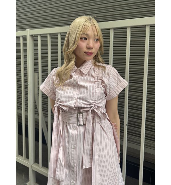 jouetie「ギャザーリボンシャツワンピース」|ワンピース|