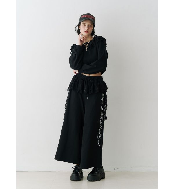 jouetie「レースドッキングオフショルプルオーバー【セットアップ対応】」|スウェット・ジャージ|