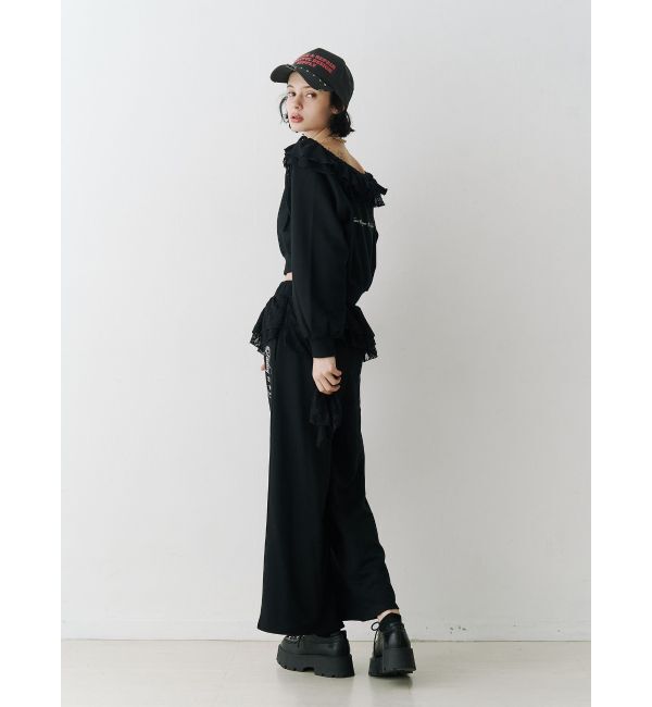 jouetie「レースドッキングオフショルプルオーバー【セットアップ対応】」|スウェット・ジャージ|