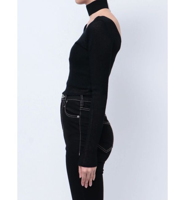 GYDA「チョーカー付きシアーニットトップス」|ニット・セーター|