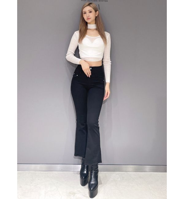 GYDA「チョーカー付きシアーニットトップス」|ニット・セーター|