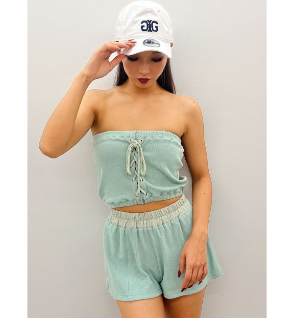 GYDA「2WAYレースアップベアトップス【SETUP着用可】」|チューブトップ|