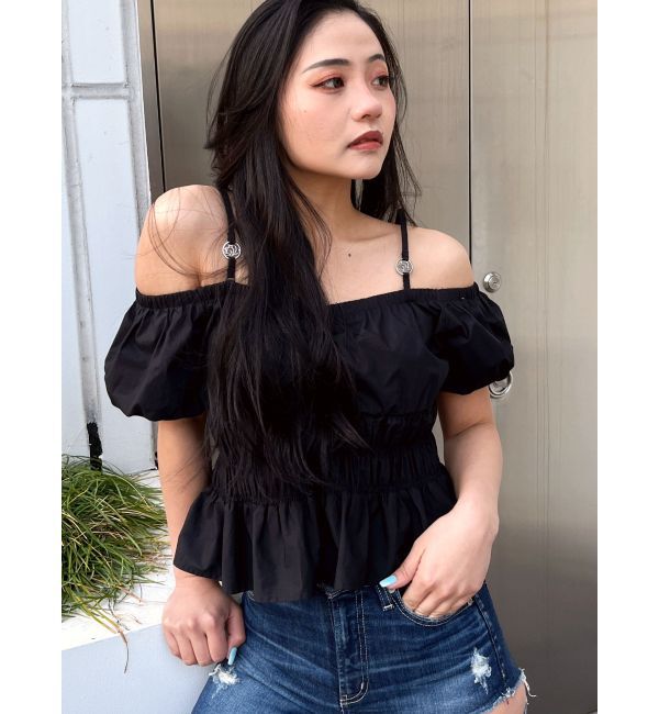 GYDA「GDチャームオフショルブラウス」|シャツ・ブラウス|