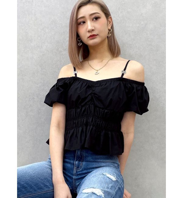 GYDA「GDチャームオフショルブラウス」|シャツ・ブラウス|