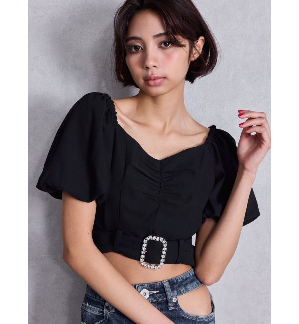 GYDA「bijou バックルブラウス」|シャツ・ブラウス|