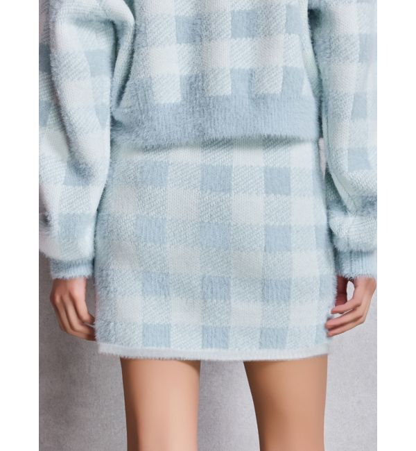 GYDA「CHECK shaggy ニットスカートライクショートパンツ」|スカート|