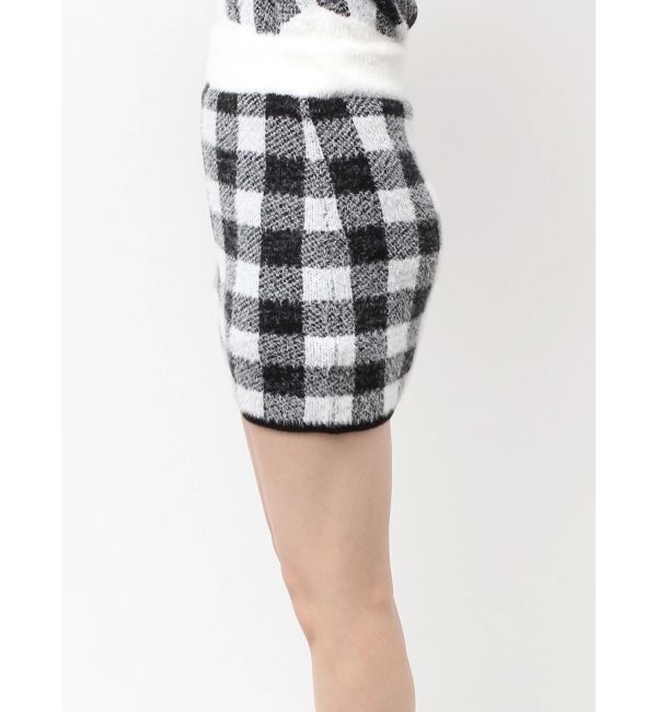 GYDA「CHECK shaggy ニットスカートライクショートパンツ」|スカート|