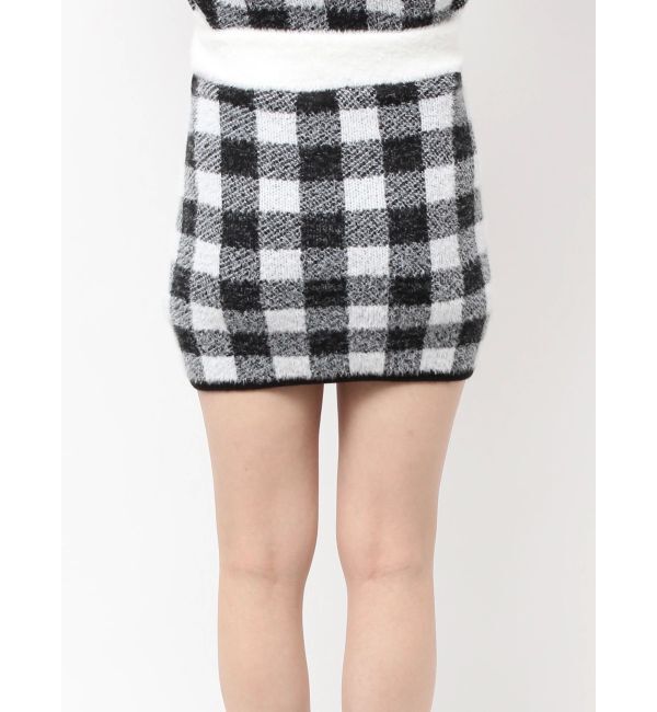 GYDA「CHECK shaggy ニットスカートライクショートパンツ」|スカート|