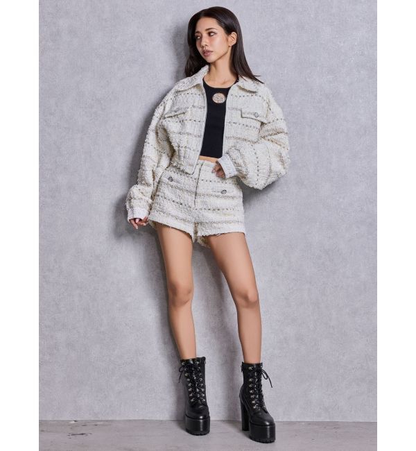 GYDA「Symmetry GYDAラメツイードショートパンツ」|その他|