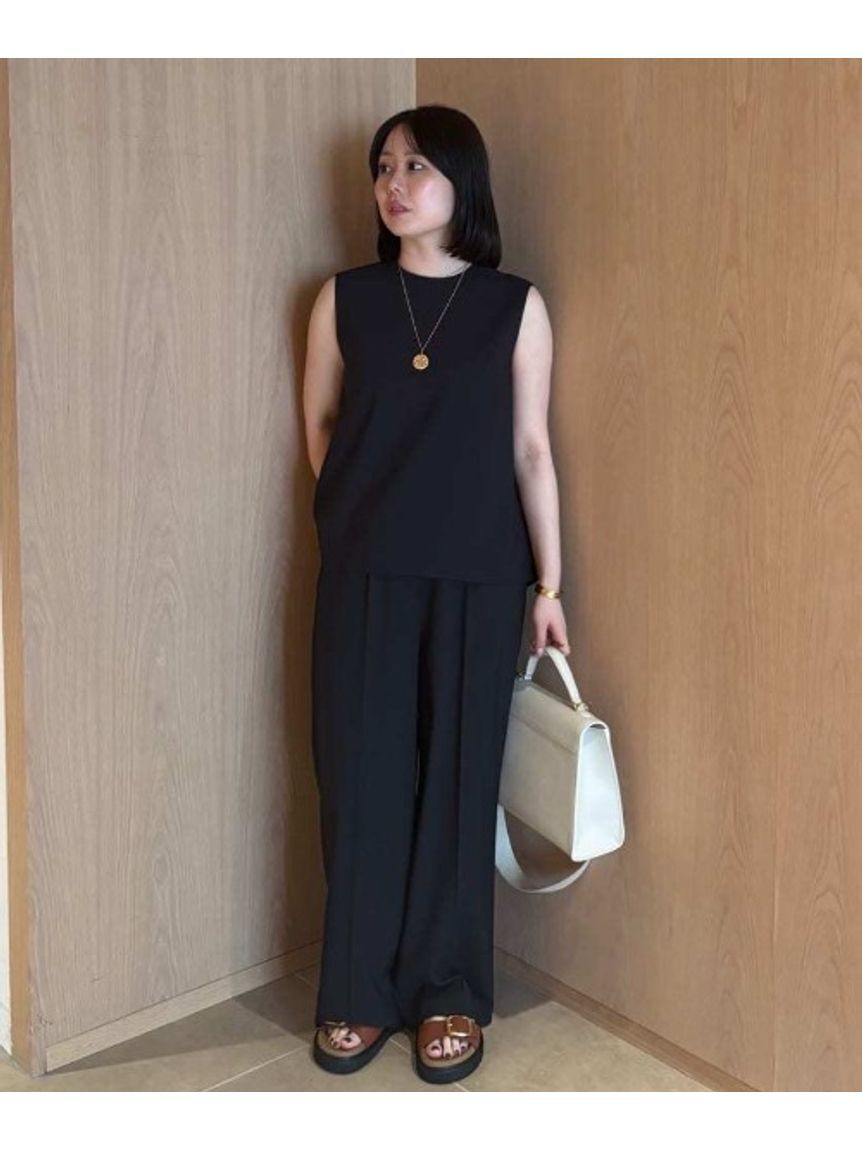 Mila Owen「【セットアイテム】ノースリトップスワイドパンツSET UP」|ワンピース|BLK