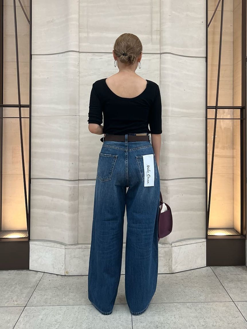 Mila Owen「ダメージ加工ルーズストレートデニムパンツ」|デニム|