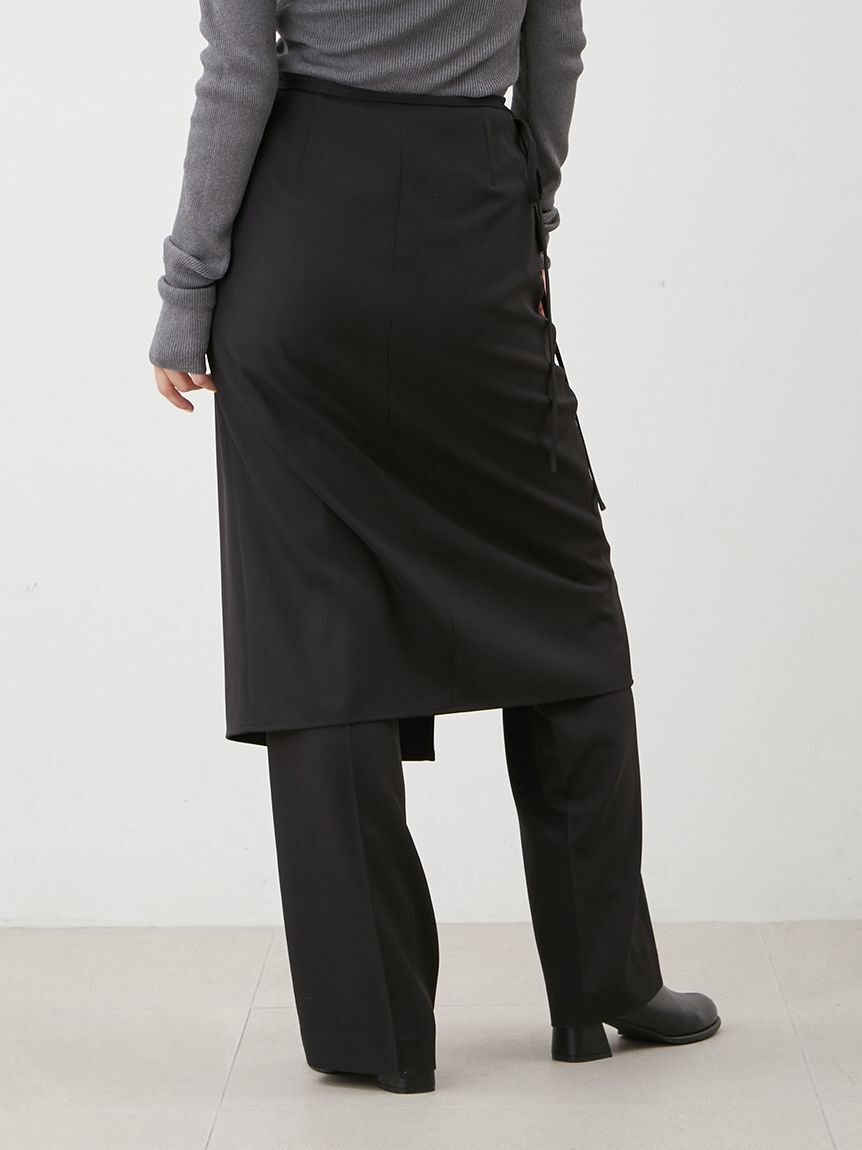 Mila Owen「巻きスカートレイヤウエストゴムシガレットパンツ」|チノ|