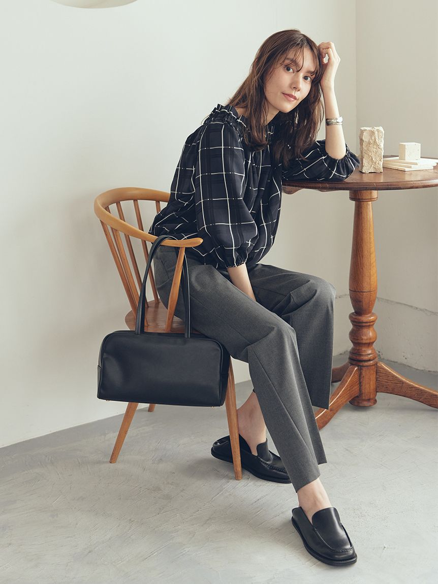 Mila Owen「巻きスカートレイヤウエストゴムシガレットパンツ」|チノ|