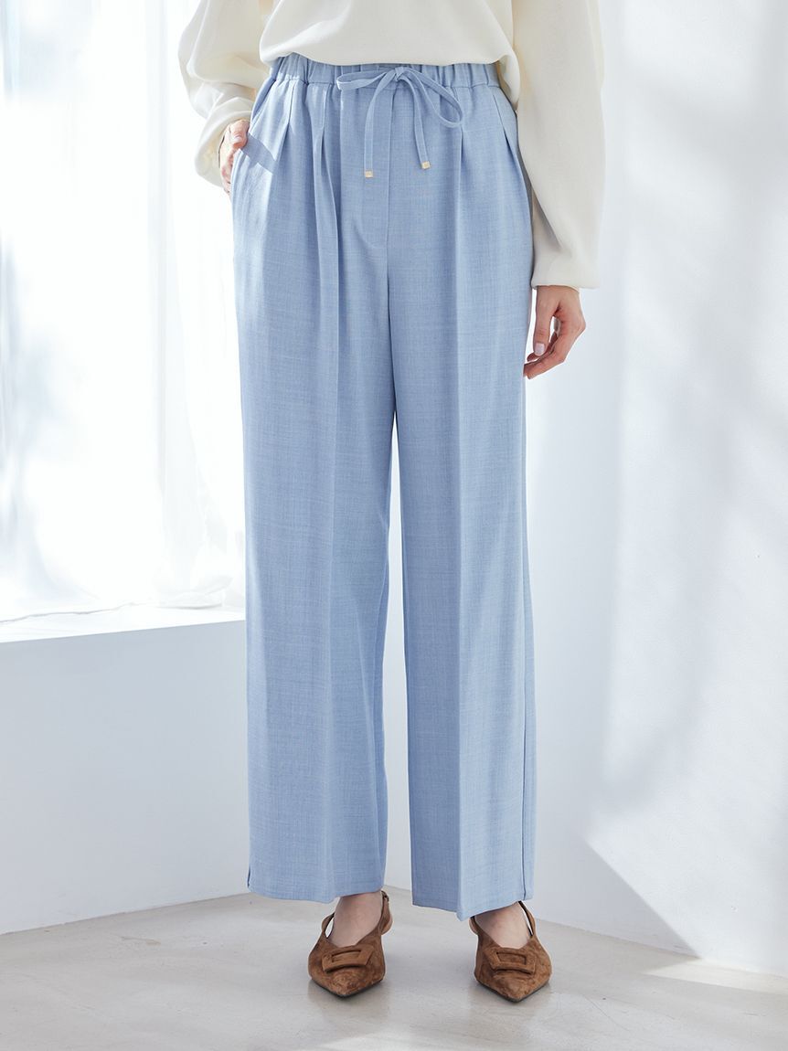 Mila Owen「２タックウエストゴムワイドイージーパンツ」|チノ|