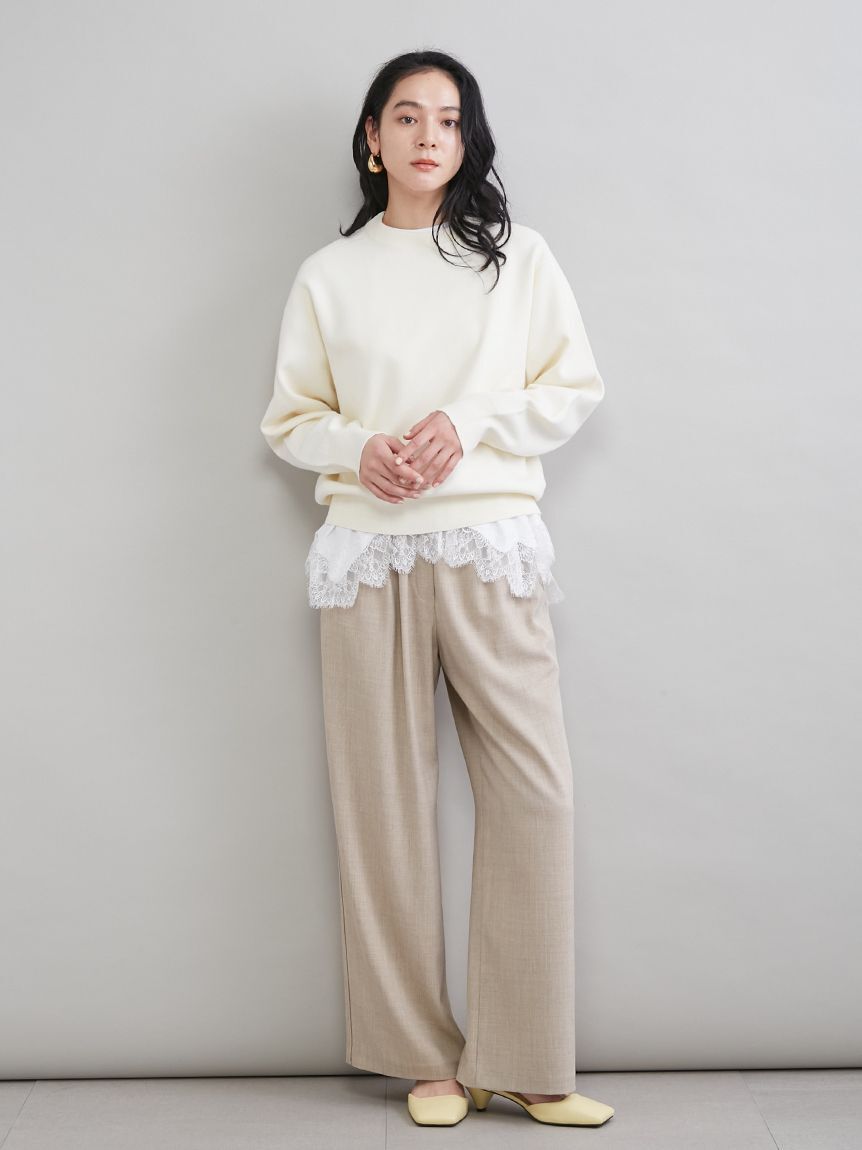Mila Owen「２タックウエストゴムワイドイージーパンツ」|チノ|