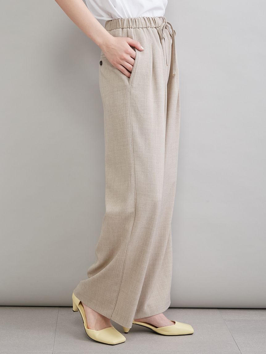 Mila Owen「２タックウエストゴムワイドイージーパンツ」|チノ|