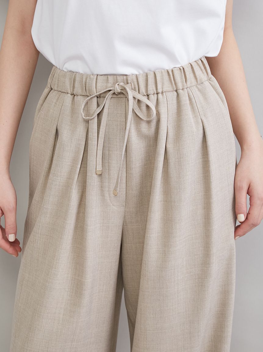 Mila Owen「２タックウエストゴムワイドイージーパンツ」|チノ|