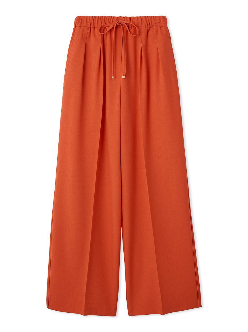 Mila Owen「２タックウエストゴムワイドイージーパンツ」|チノ|RED