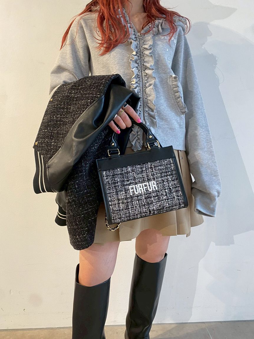 FURFUR「【限定カラー】ツイードロゴトートバッグ」|トートバッグ|