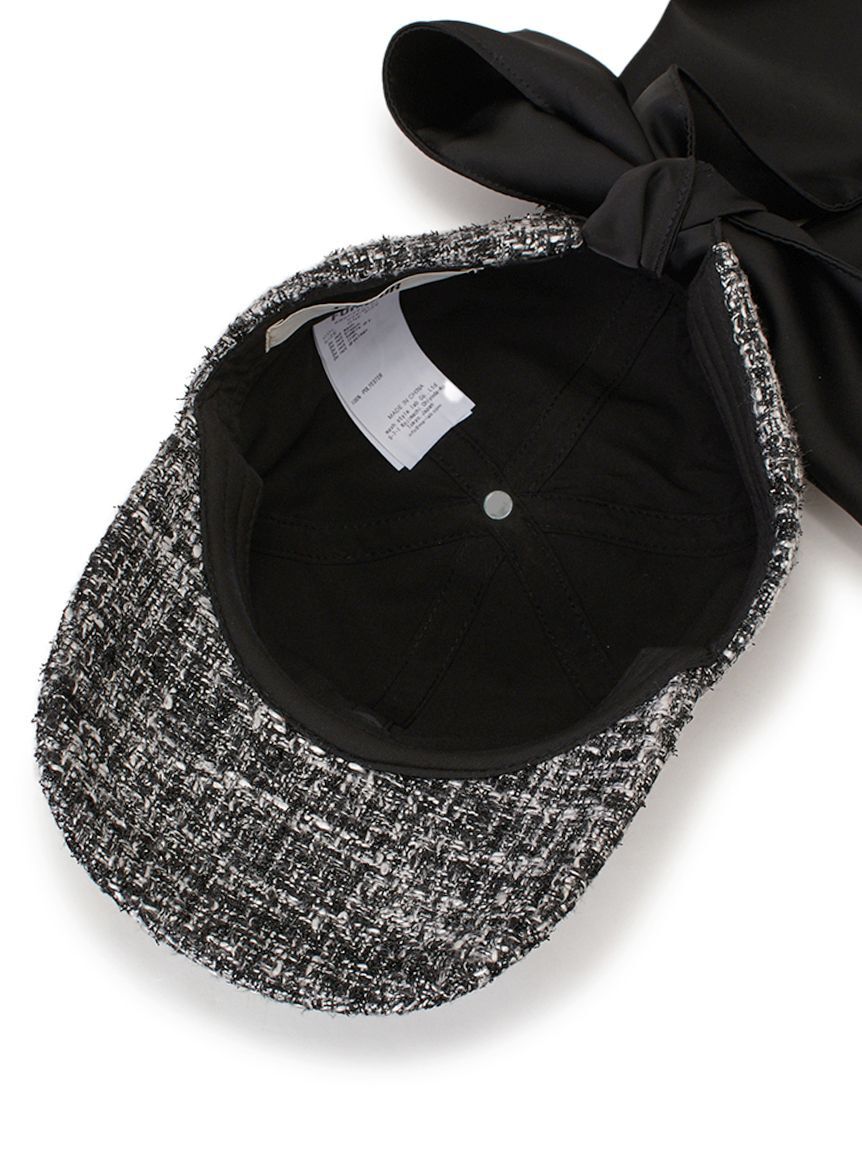 FURFUR「ツイード&times;サテンビッグリボンキャップ」|キャップ・キャスケット|