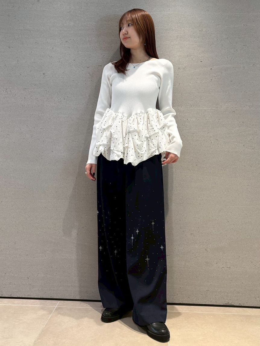 FURFUR「バルーンドッキングリブニットプルオーバー」|ニット・セーター|