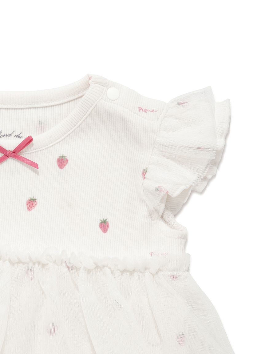 GELATO PIQUE KIDS & BABY「【BABY】ストロベリー柄チュールロンパース」|ロンパース|