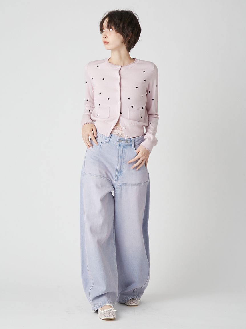 LILY BROWN「【WEB限定00サイズ】ダブルニーカーブワイドデニムパンツ」|デニム|