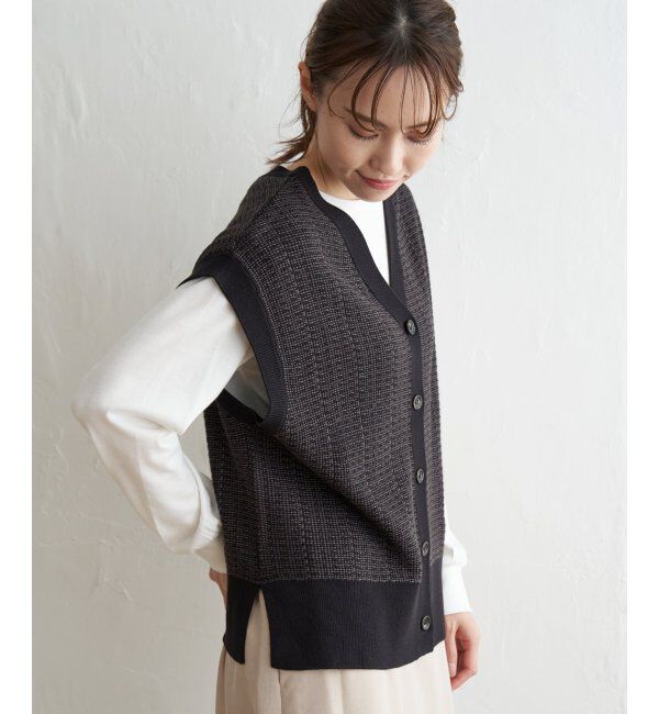 ikka「【2点セット】3WAYニットベストアンアンブル」|ニット・セーター|