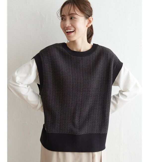 ikka「【2点セット】3WAYニットベストアンアンブル」|ニット・セーター|