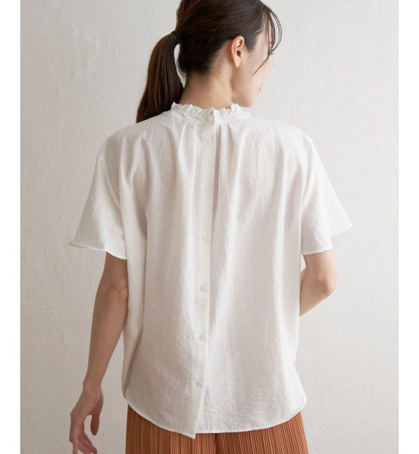 ikka「襟フリル2WAY半袖ブラウス」|シャツ・ブラウス|
