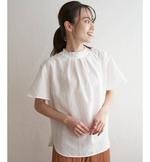 ikka「襟フリル2WAY半袖ブラウス」|シャツ・ブラウス|