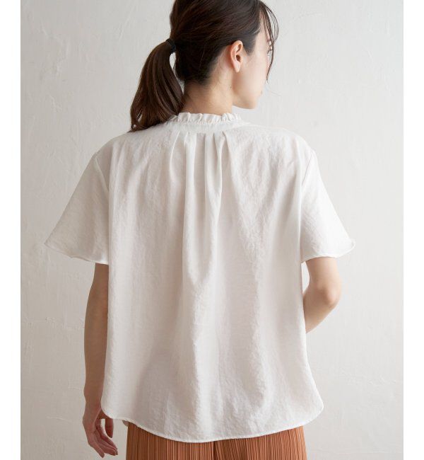 ikka「襟フリル2WAY半袖ブラウス」|シャツ・ブラウス|
