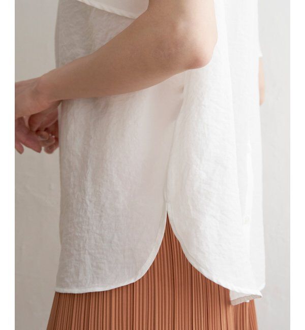 ikka「襟フリル2WAY半袖ブラウス」|シャツ・ブラウス|