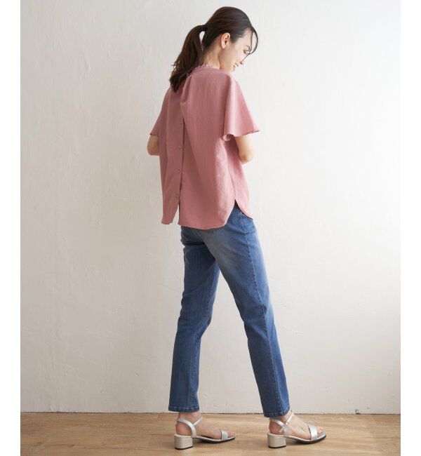 ikka「襟フリル2WAY半袖ブラウス」|シャツ・ブラウス|